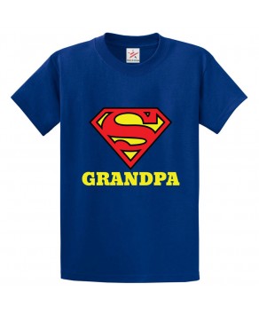Super Grandpa Classic Unisex Kids and Adults T-Shirt for SuperHero Fans